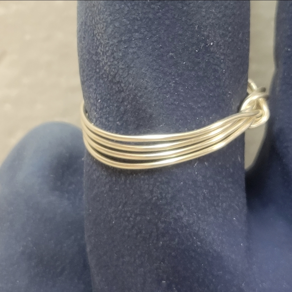 Silver Wire Wrapped Infinity Bow Ring - image 3